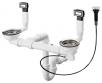 hansgrohe D15-11 automatisk af- og overl�bss�t til dobbelt vask