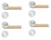 Beslagsboden indend�rs d�rgreb inkl n�gleskilt - B�rstet krom/eg - S�t � 4 stk