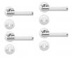Beslagsboden indend�rs d�rgreb inkl n�gleskilt - Krom/hvid - S�t � 4 stk
