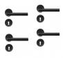 Beslagsboden indend�rs d�rgreb inkl n�gleskilt - Mat sort - S�t � 4 stk