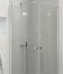 Dansani Match B+B bruseniche m/folded&oslash;re - 80x80 cm - Klar glas/mat krom