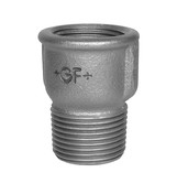 GF sort forl�ngerstykke - Muffe/Nippel - 1/2