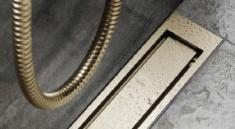 Unidrain Highline ramme - B�rstet messing - 700/10 mm