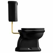 Lavabo Retro Low toilet med messing r�r og P-l�s - Blank Sort