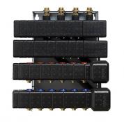 Wavin Calefa isoleret bundmodul, h�jrevendt med 9 koldtvand, 6 varmtvand og 8 gulvvarmekredse - 50mm/BV