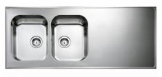 Intra AH14-KV st�lbordplade k�kkenvask - Vendbar - Dobbelt - 140 cm