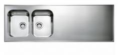 Intra AH16-KV st�lbordplade k�kkenvask - Vendbar - Dobbelt - 160 cm