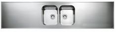 Intra AH24C-KV st�lbordplade k�kkenvask - Centreret - Dobbelt - 240 cm