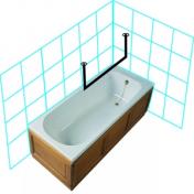 Van Der P Forh�ngstang loft til loft 50x100x50cm m.flanger - Rustfrit st�l