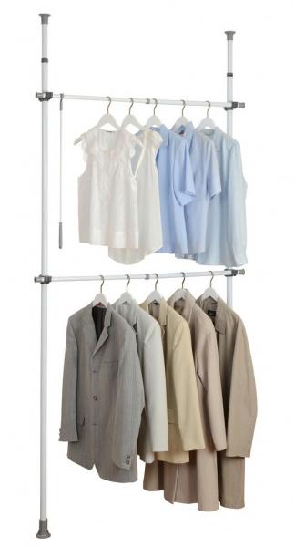 Wenko Hercules teleskopsystem basic til garderobe 75-120 cm - Hvid/Gr&aring;