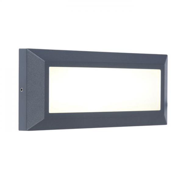 Lutec Architectural Helena udend&oslash;rslampe til v&aelig;g - 23 x 10 cm - M&oslash;rk gr&aring;