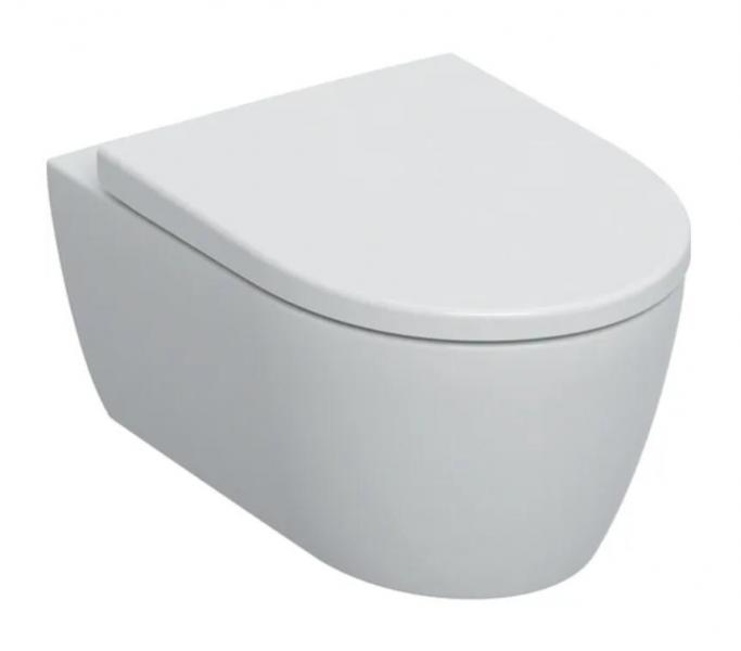 Geberit iCon v&aelig;gh&aelig;ngt toilet m/s&aelig;de og Rimfree - Mat hvid