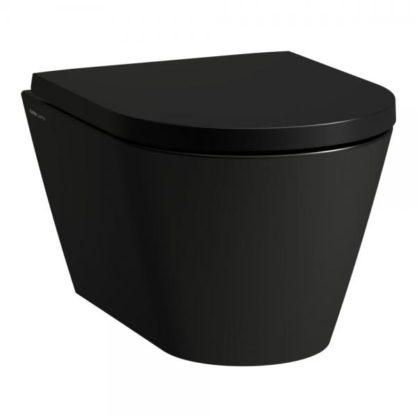 Kartell by Laufen RIMless kompakt v&aelig;gh&aelig;ngt toilet - Mat sort