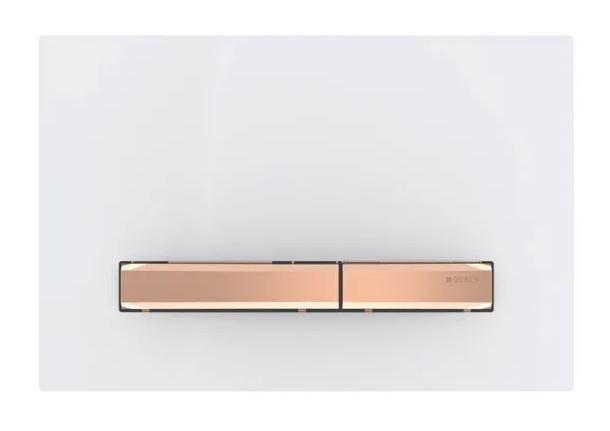 Geberit Sigma 50 Square betjeningsplade - Hvid/R&oslash;dguld