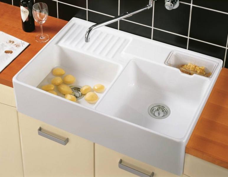 V&B 90 Evier Tradition dobbelt k&oslash;kkenvask i porcel&aelig;n - Ceramic+