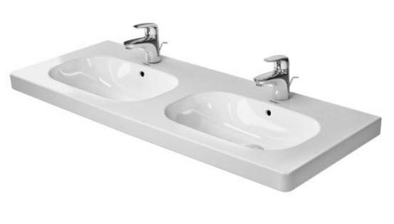 Duravit D-Code 120 dobbelh&aring;ndvask t/v&aelig;g eller m&oslash;bel