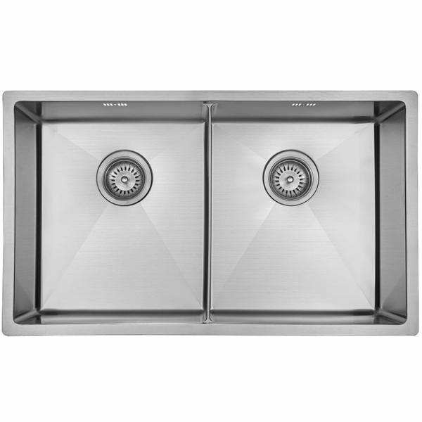 Lavabo Kubus 740 Soft Slim dobbelt køkkenvask i rustfrit stål Lavabo Kubus 740 Soft Slim dobbelt køkkenvask i rustfrit stål