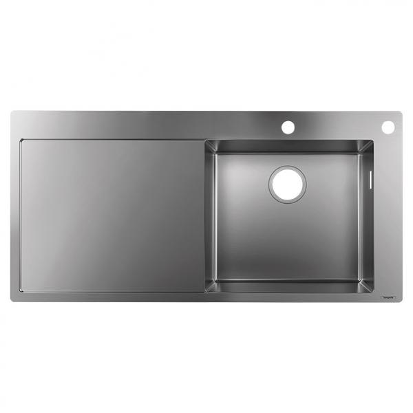 hansgrohe S71 S717-F450 k&oslash;kkenvask i rustfrit st&aring;l m/afl&oslash;bsbakke