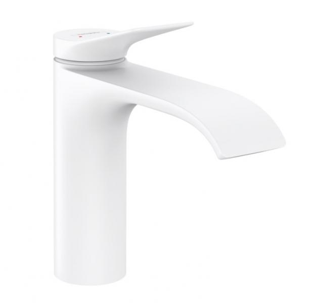 Hansgrohe Vivenis 110 h&aring;ndvaskarmatur u/bundventil og m/CoolStart - Mat hvid