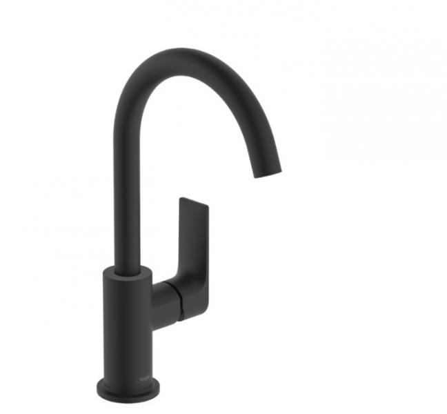 Hansgrohe Rebris E 210 h&aring;ndvaskarmatur m/bundventil - Mat sort