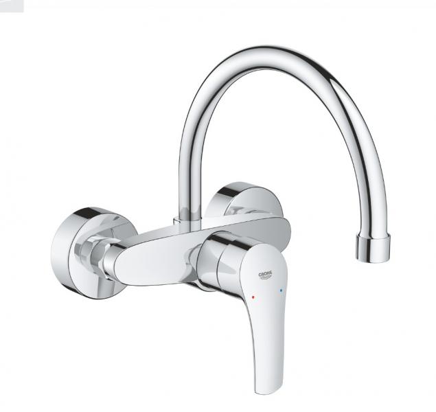 Grohe Eurosmart k&oslash;kkenarmatur til v&aelig;g m/svingtud