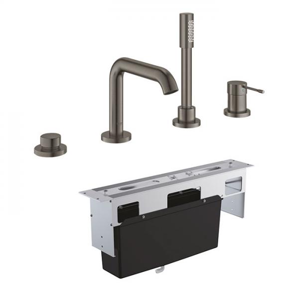 Grohe Essence komplet badekararmatur t/karkant - Børstet Hard Graphite Grohe Essence komplet badekararmatur t/karkant - Børstet Hard Graphite