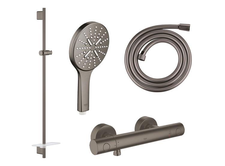 Grohe Rainshower SmartActive komplet brusesystem m/termostat - B&oslash;rstet hard graphite