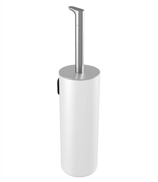 Outlet - Pressalit Style toiletbørste t/væg eller gulv - Børstet stål/hvid Outlet - Pressalit Style toiletbørste t/væg eller gulv - Børstet stål/hvid