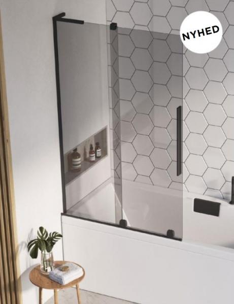 Str&oslash;mberg Faro 72 badekarv&aelig;g m/skyded&oslash;r - Klar glas/gunmetal