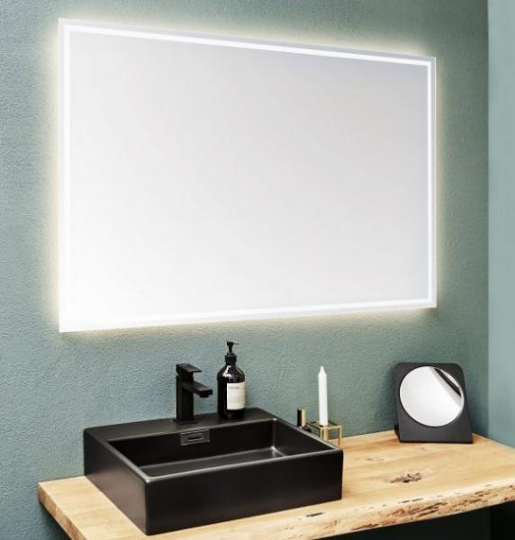 Luca firkantet spejl m/integreret LED lys, backlight og touch - 120 cm Luca firkantet spejl m/integreret LED lys, backlight og touch - 120 cm