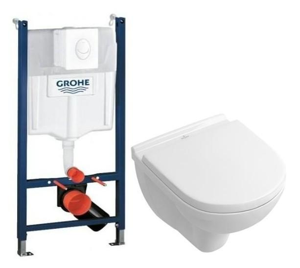 V&B O.novo Compact toiletpakke inkl. cisterne, hvid betjeningsplade og s&aelig;de m/soft-close