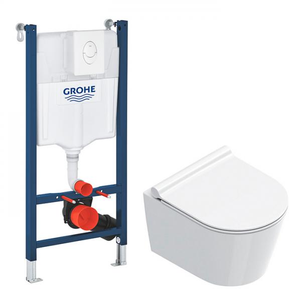 Catalano Zero 46 ultra kompakt toiletpakke inkl. s&aelig;de m/softclose, cisterne og betjening i hvid