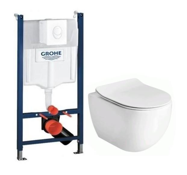 Lavabo Glomp Mini rimless toiletpakke inkl. s&aelig;de m/soft-close, cisterne og hvid betjening