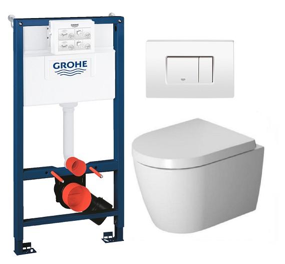 Duravit Me by Starck Compact Rimless toiletpakke inkl. s&aelig;de m/soft-close, mellem cisterne og hvid betjening