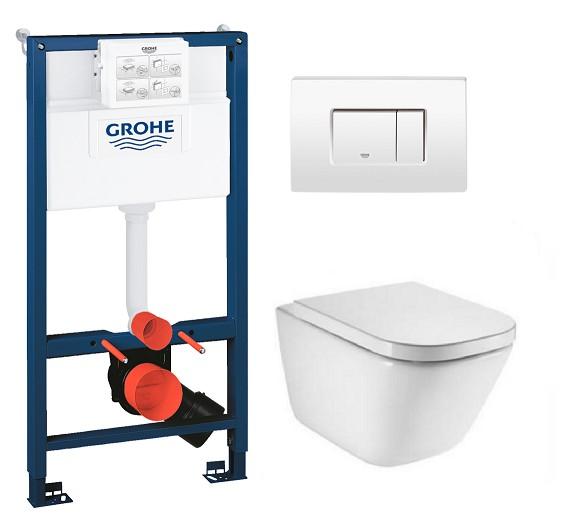 Laufen Roca Gap RIMless toiletpakke inkl. sæde m/soft-close, mellem cisterne og hvid betjening Laufen Roca Gap RIMless toiletpakke inkl. sæde m/soft-close, mellem cisterne og hvid betjening