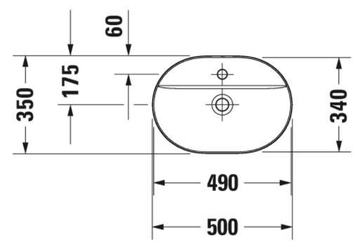 Duravit Luv 50 fritst&aring;ende bowlevask - 1 hanehul