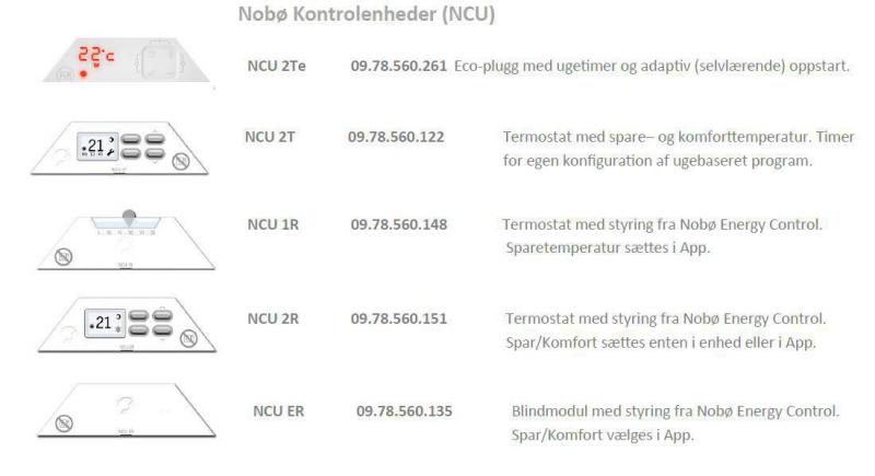 Nob&oslash; Front varmeliste 73 - 500W - 230V u/kontrolenhed