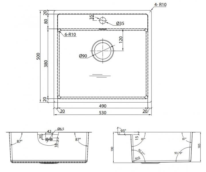 Lavabo Nexus 60 k&oslash;kkenvask m/k&oslash;kkenarmatur - Steel