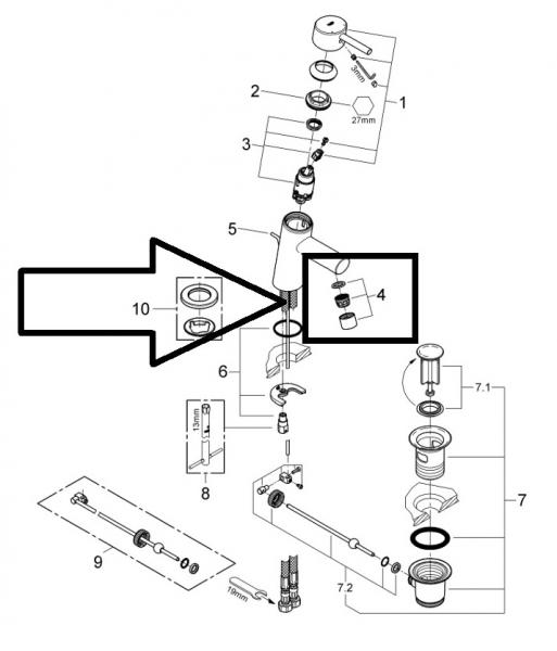 Grohe laminare str&aring;leregulator