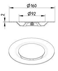 Bl&uuml;cher Circle Copenhagen rist til runde afl&oslash;b &Oslash;160mm - Rustfrit