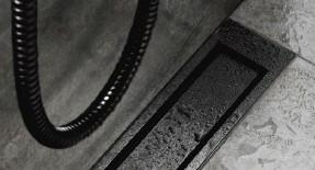 Unidrain afl&oslash;b 1000 mm/10 mm ramme - B&oslash;rstet sort