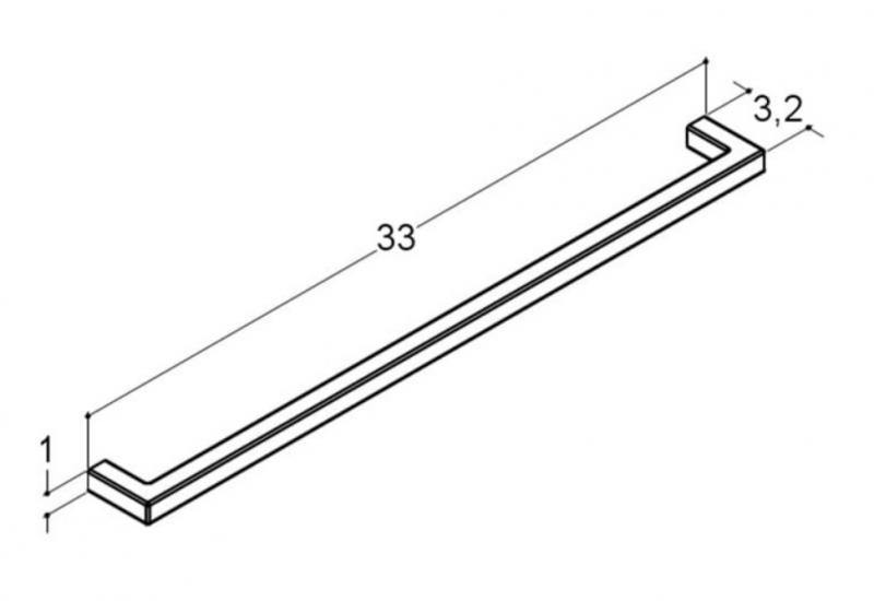Dansani Base greb - 33 cm - Krom
