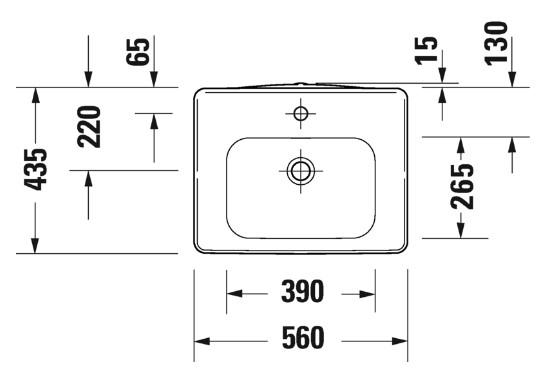 Duravit Soleil fritst&aring;ende bowlevask - 1 hanehul - Med overl&oslash;b