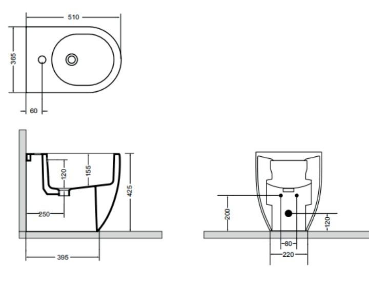 Lavabo Glomp btw gulvst&aring;ende bid&eacute;t