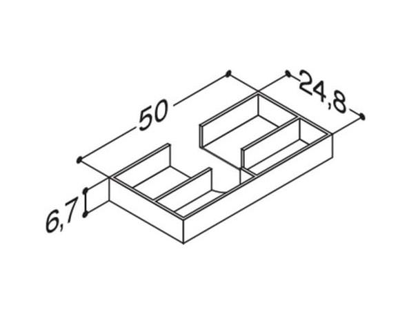 Dansani skuffeindsats m/udskr&aelig;ring - 50x25 cm - Egetr&aelig;