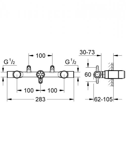 Grohe 3-huls indbygningsdel