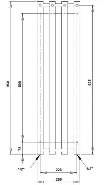 Str&oslash;mberg Regus h&aring;ndkl&aelig;det&oslash;rrer til kombidrift - 26,6x95 cm - Krom