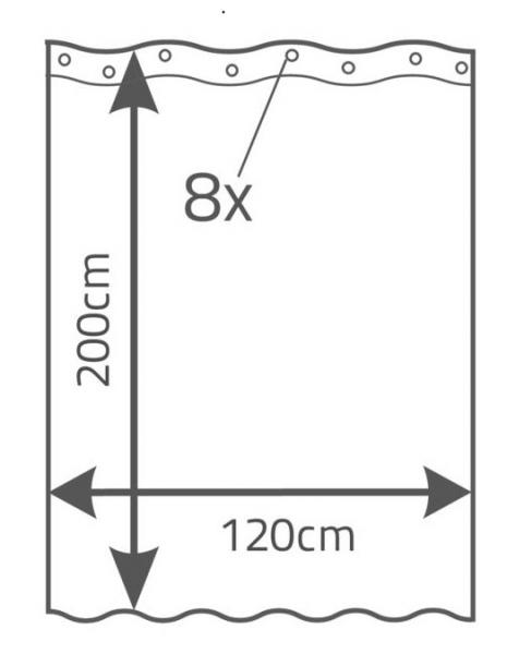 RIDDER Eco Tekstil badeforh&aelig;ng - 120 x 20 cm - Hvid satin