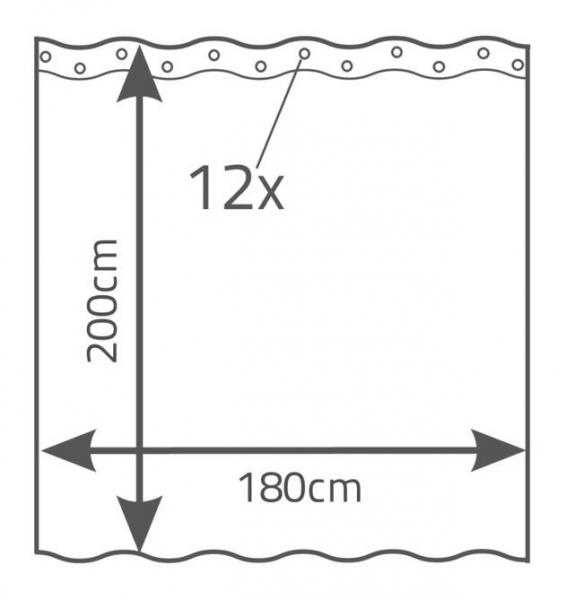 RIDDER Tekstilforh&aelig;ng - 180 x 200 cm - Sort satin