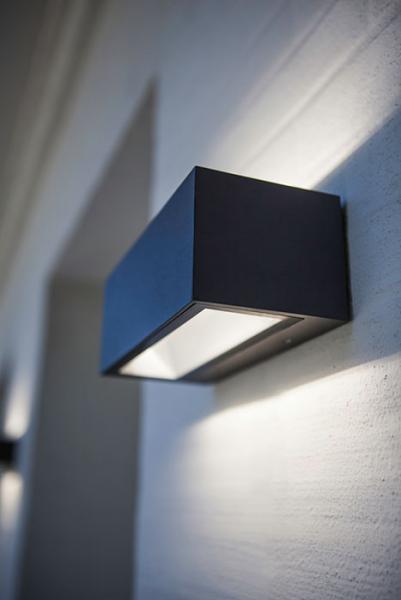 Lutec Architectural Gemini Large udend&oslash;rslampe til v&aelig;g 30 x 10,8 cm